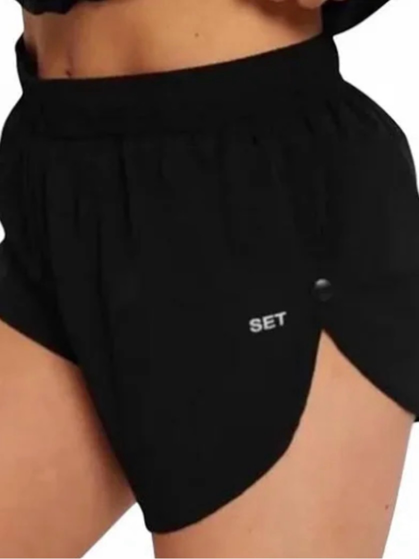 Set Active Women's Black Athletic Running Shorts